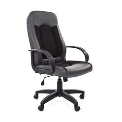 Кресло руководителя Chairman 429 экопремиум/ткань серый/черный