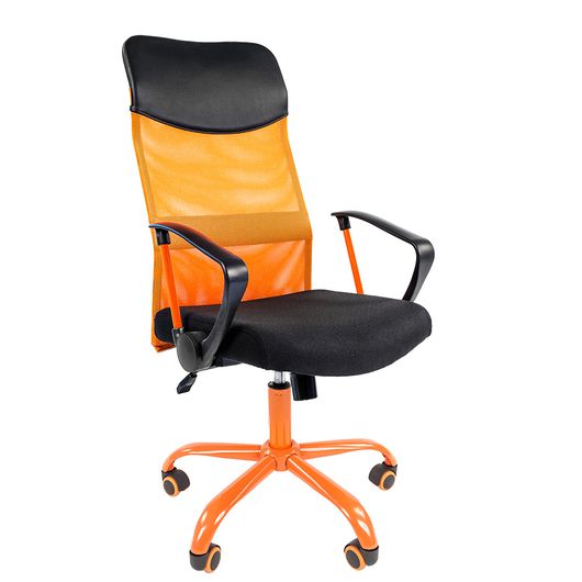 Кресло руководителя Chairman 610 CMet сетка/ткань оранжевый/черный