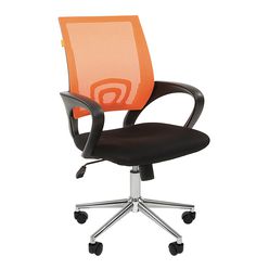 Кресло оператора Chairman 696 Chrome сетка/ткань оранжевый/черный