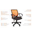 Кресло оператора Chairman 699 без подлокотников сетка/ткань черный/оранжевый