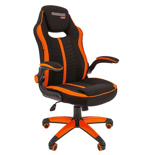 Кресло геймерское Chairman GAME 19 ткань черный/оранжевый