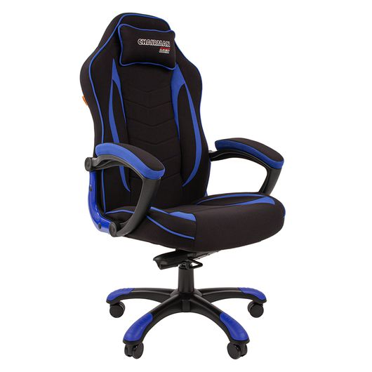 Кресло геймерское Chairman GAME 28 ткань черный/синий