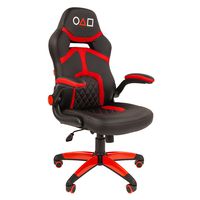 Кресло геймерское Chairman GAME 18 SQUID экопремиум черный/красный