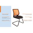 Кресло посетителя Chairman 699 V сетка/ткань оранжевый/черный