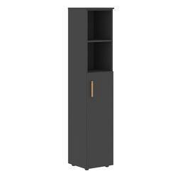 Шкаф колонка с глухой средней дверью и топом Skyland FORTA FHC 40.6(L) черный графит