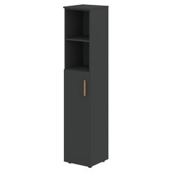 Шкаф колонка с глухой средней дверью и топом Skyland FORTA FHC 40.6(R) черный графит