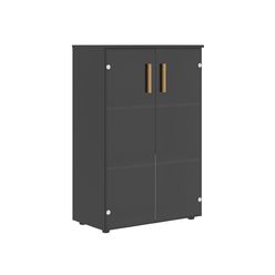 Шкаф со стеклянными дверьми и топом Skyland FORTA FMC 80.2 прозрачный/черный графит