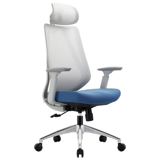 Кресло руководителя Chairman 580 сетка/ткань серый/голубой