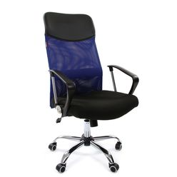 Кресло руководителя Chairman 610 сетка/ткань синий/черный