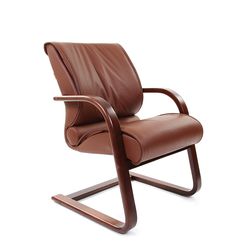 Кресло посетителя Chairman 445 WD кожа коричневый