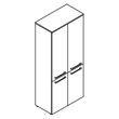 Шкаф с замками в средних и малых дверях и обвязкой Skyland DIONI DHC 85.3(Z) венге магия