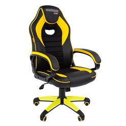 Кресло геймерское Chairman GAME 16 экопремиум черный/желтый