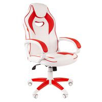 Кресло геймерское Chairman GAME 16 экопремиум белый/красный