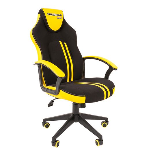 Кресло геймерское Chairman GAME 26 экопремиум черный/желтый